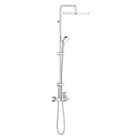 Tempesta Cosmopolitan System 250 Cube Shower system with single lever bath mixer for wall mounting