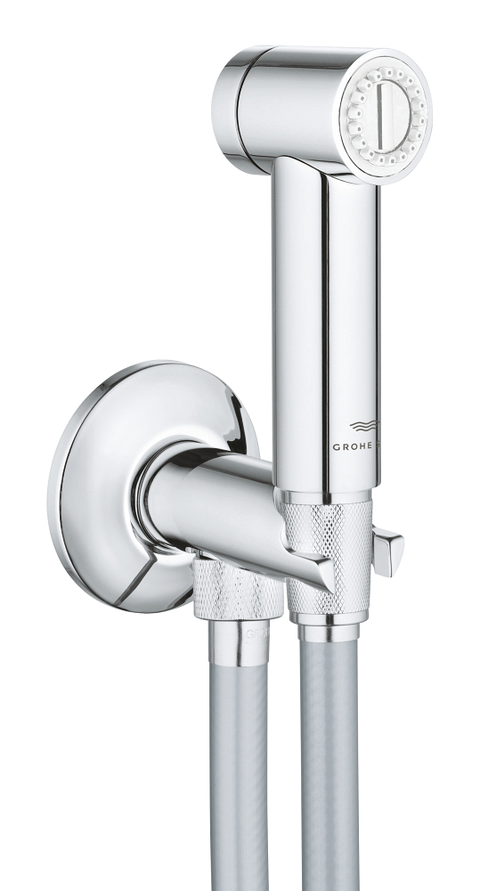 Wall holder set with self-closing angle valve, 1 spray