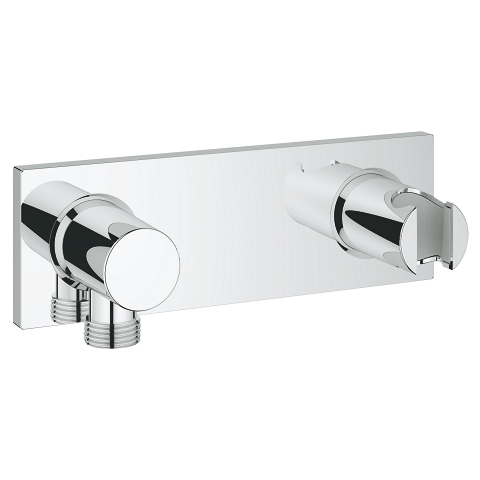 Wall shower union with integrated shower holder