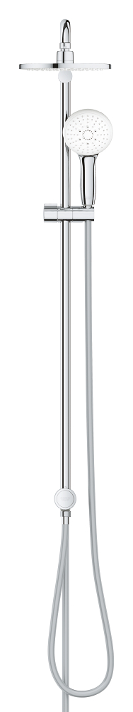 Flex shower system with diverter for wall mounting