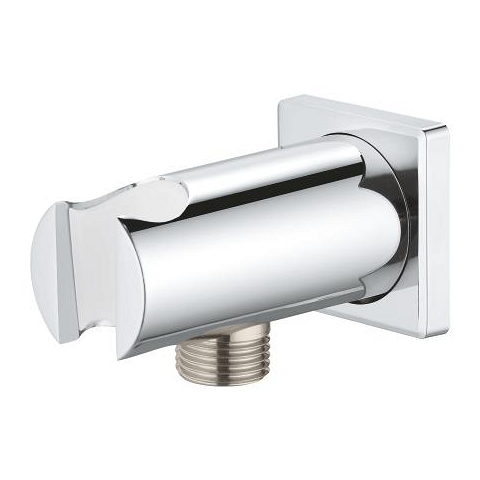 Hansgrohe FixFit Handheld Shower Wall Outlet - Brushed Nickel Flush Mount With 1/2-inch Thread