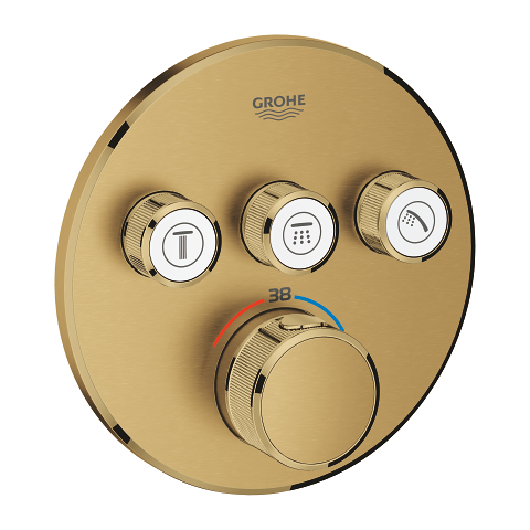 Thermostat for concealed installation with 3 valves