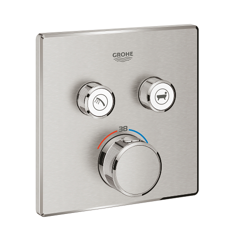 Thermostat for concealed installation with 2 valves