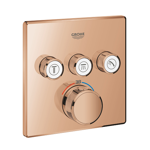 Unterputz-Thermostat mit 3 Absperrventilen