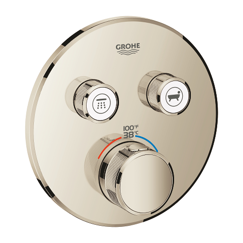 Thermostat for concealed installation with 2 valves