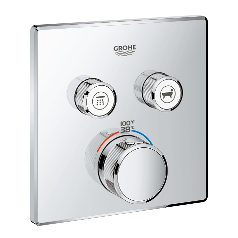 Thermostat for concealed installation with 2 valves