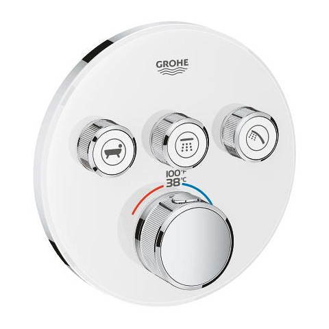 Thermostat for concealed installation with 3 valves