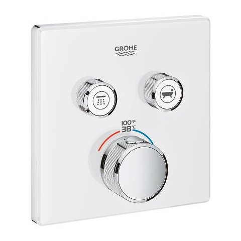 Thermostat for concealed installation with 2 valves