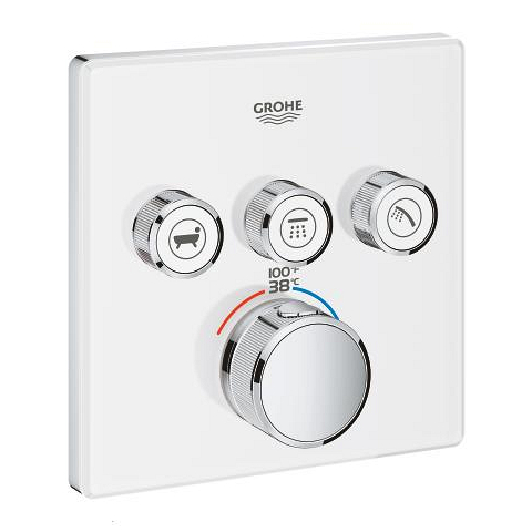 Thermostat for concealed installation with 3 valves