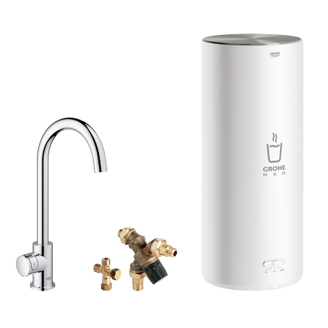 GROHE Red Mono Pillar tap and L size boiler