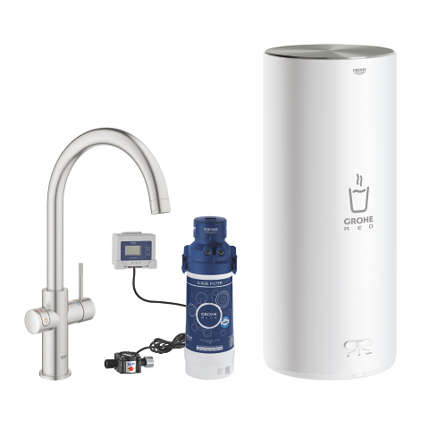 Integrerad vattenkokare och L-size varmvattenberedare