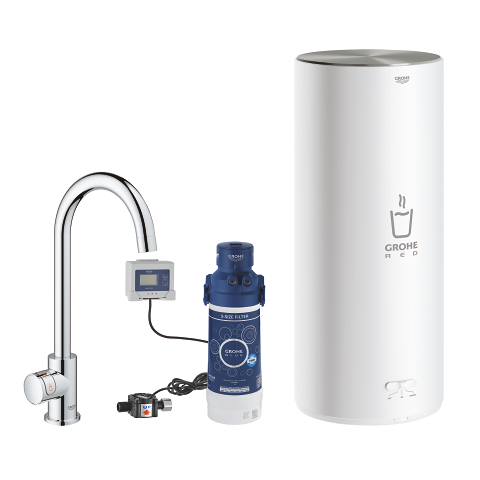 GROHE Red Mono Pillar tap and L size boiler