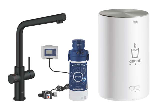 GROHE Red Duo Armatur und Boiler Größe M velvet black