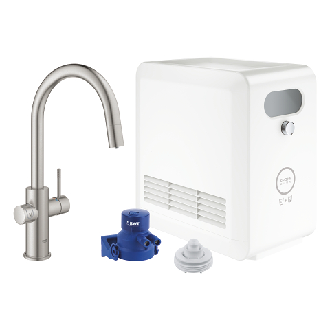 C-spout kit with pull-out mousseur