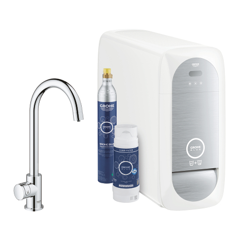 GROHE Blue Home C-spout starter kit with Mono faucet