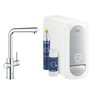 GROHE Blue Home L-spout starter kit with pull-out mousseur