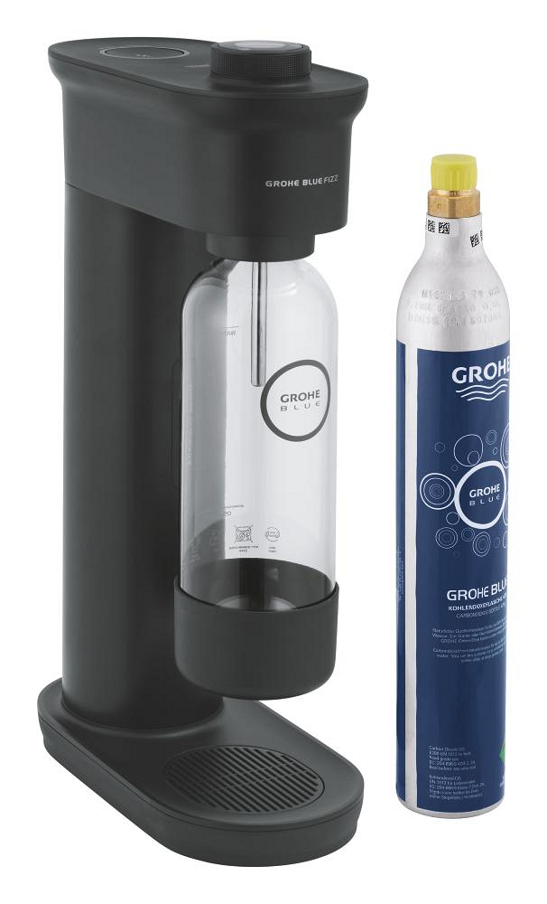 GROHE Blue Fizz 'Advanced' Trinkwassersprudler mit CO₂ Anzeige, Starter Set (1 x Trinkflasche, 1 x CO₂ Flasche)