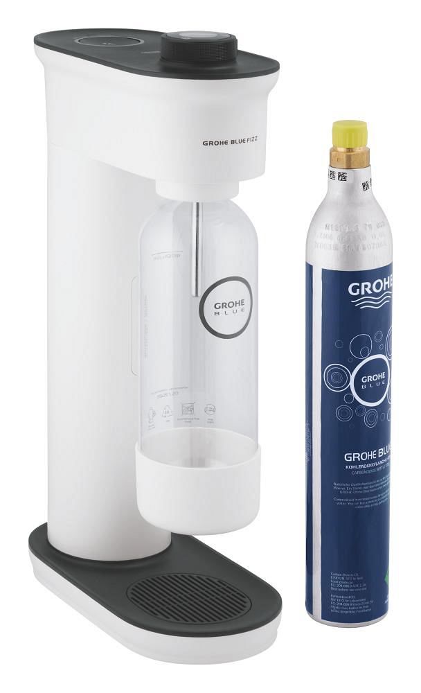 GROHE Blue Fizz  'Advanced' Wassersprudler mit CO₂ Anzeige, Starter Set (1 x Trinkflasche, 1 x CO₂ Flasche)