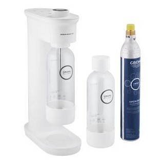 GROHE Blue Fizz 'Advanced' Wassersprudler mit CO₂ Anzeige, Duo Set (2 x Trinkflasche, 1 x CO₂ Flasche)