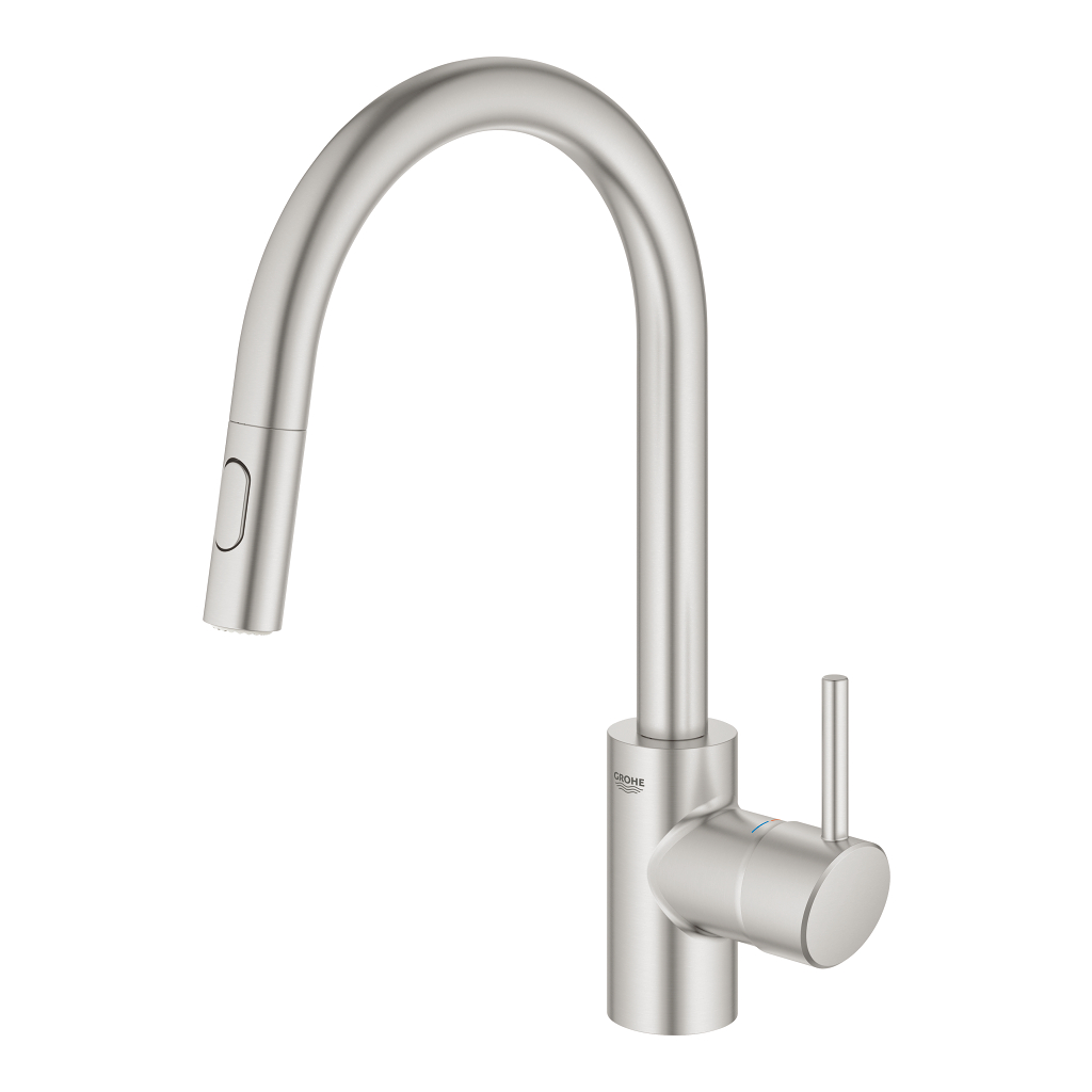 Grohe Concetto 1-gats keukenkraan m. medium uittrekbare uitloop – Sanitair Flevoland
