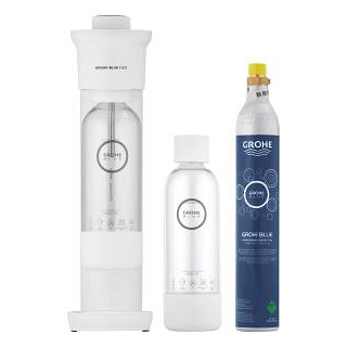 Thumbnail 4: GROHE Blue Fizz 'Advanced' Wassersprudler mit CO₂ Anzeige, Duo Set (2 x Trinkflasche, 1 x CO₂ Flasche)
