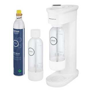 Thumbnail 5: GROHE Blue Fizz 'Advanced' Wassersprudler mit CO₂ Anzeige, Duo Set (2 x Trinkflasche, 1 x CO₂ Flasche)