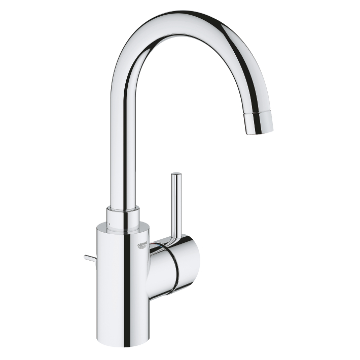 Grohe Concetto Einhand-Waschtischbatterie – Mit Kette, Reduzierter Wasserverbrauch, Silber – Für Waschbecken & Bad