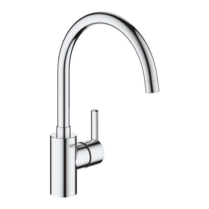 Grifo de cocina monomando con caño alto GROHE Feel Supersteel New cromado