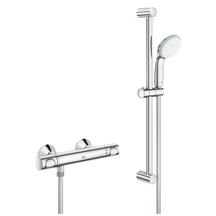 Precision Flow Thermostatic shower mixer 1/2" with shower set 1