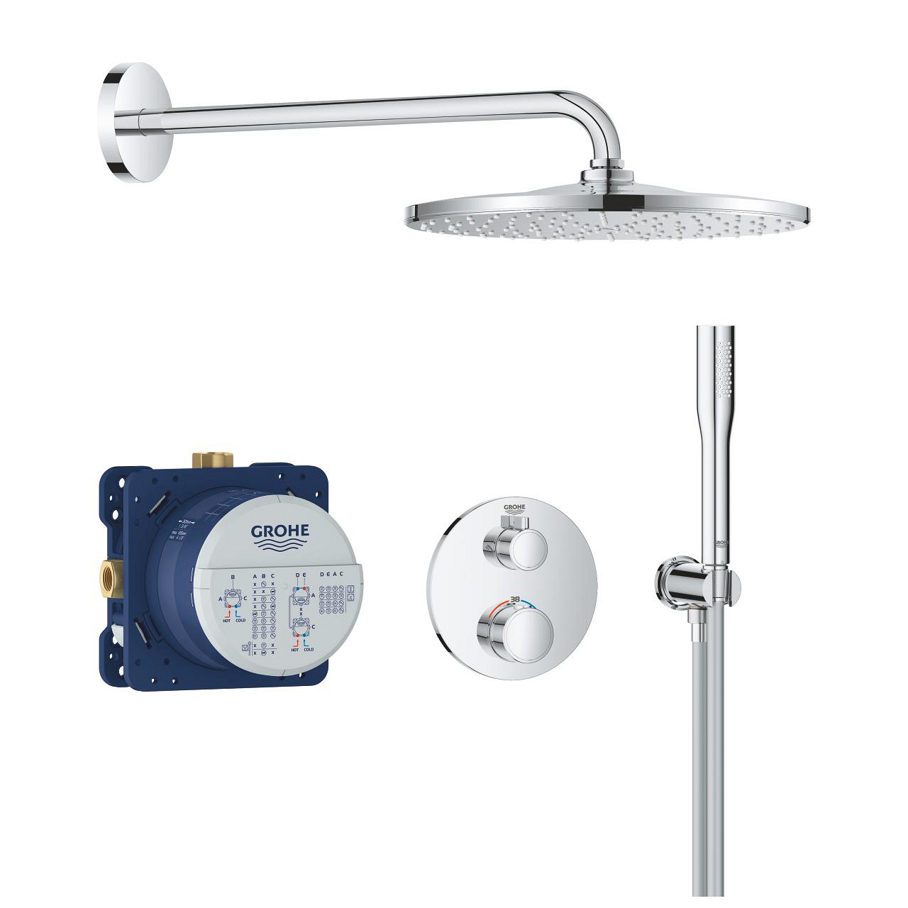 Grohtherm Concealed shower system with Rainshower Mono 310 | GROHE