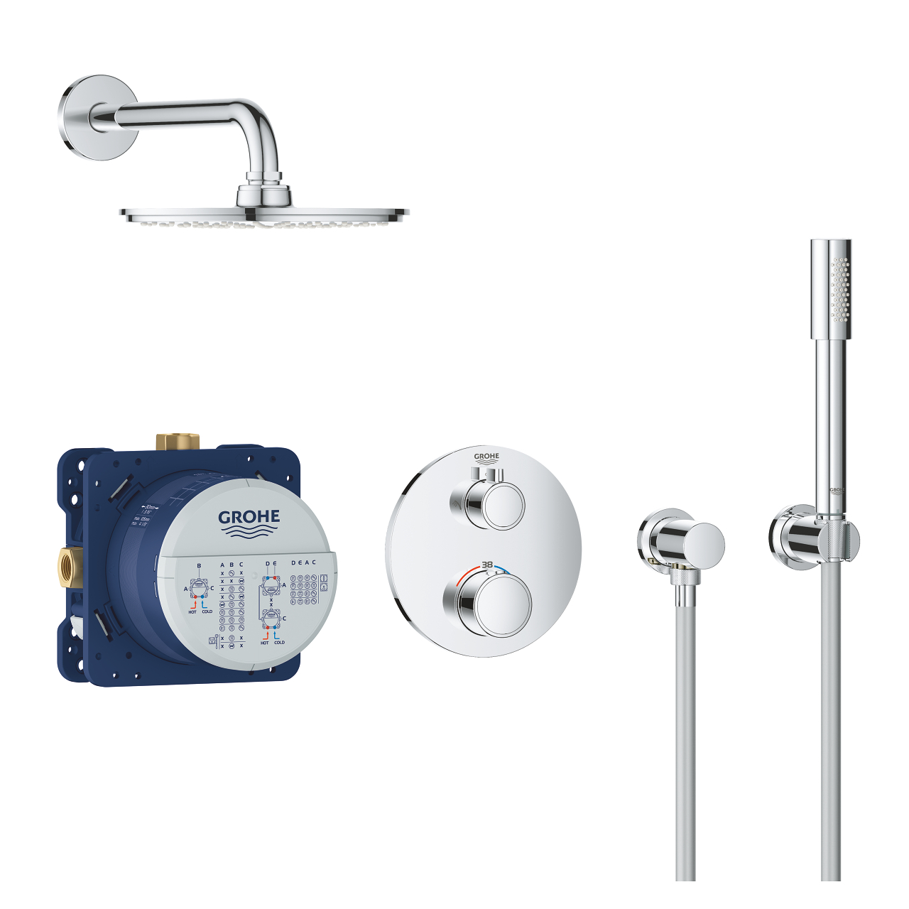 Grohtherm Perfect shower set with Rainshower Cosmopolitan 210 GROHE