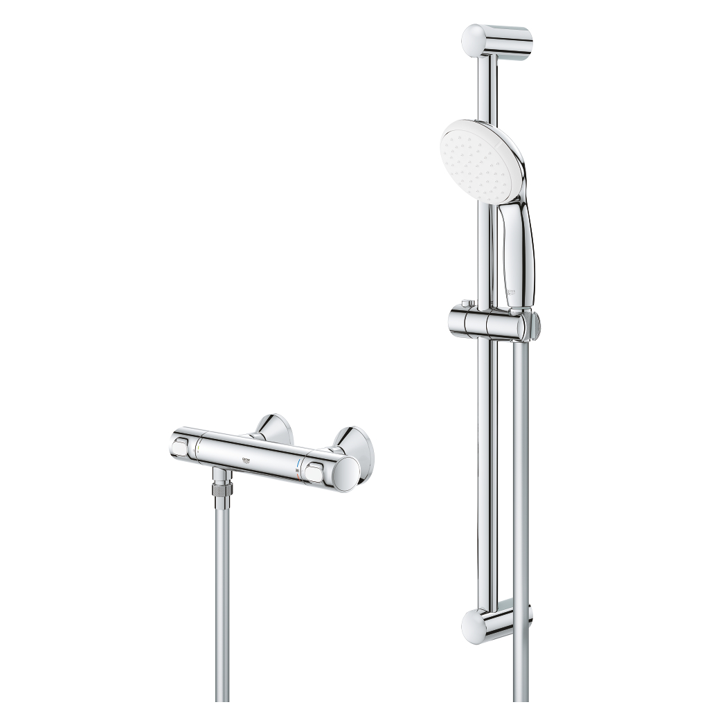 Precision Flow Thermostatic shower mixer 1/2″ with shower set for low