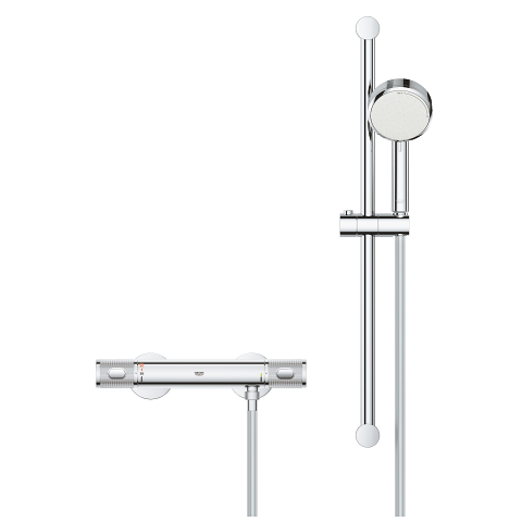 Grohtherm 1000 Performance Thermostatic shower 1/2″ with shower set | GROHE