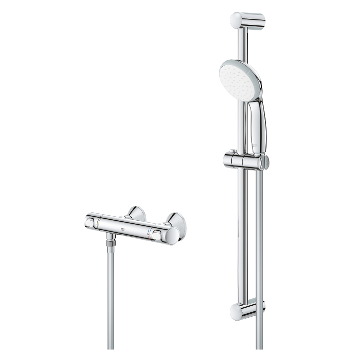 Precision Flow Thermostatic shower mixer 1/2" with shower set 3