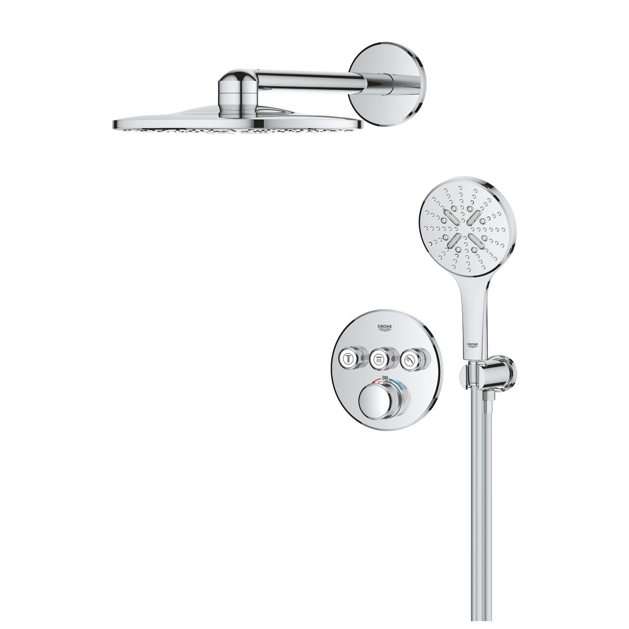 Grohtherm SmartControl Ensemble de douche encastré avec Rainshower