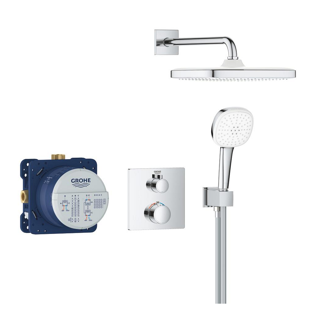 Grohtherm Perfect shower set met Tempesta 250 Cube GROHE