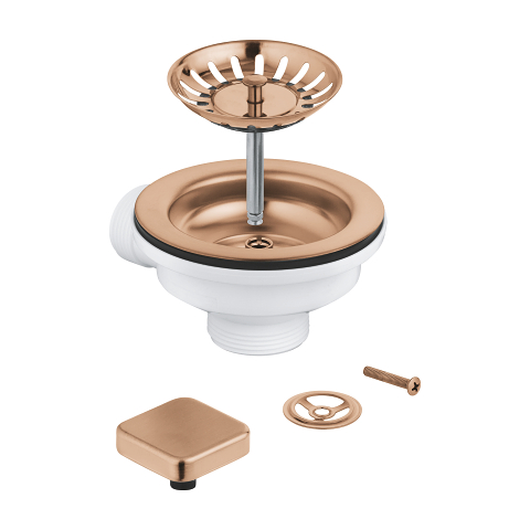 Waste set sink with excenter for 1 bowl sinks