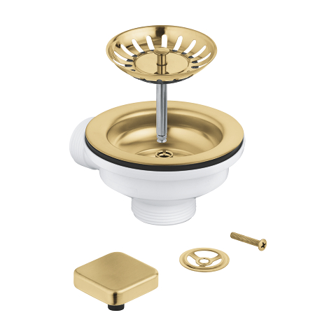 Waste set sink with excenter for 1 bowl sinks