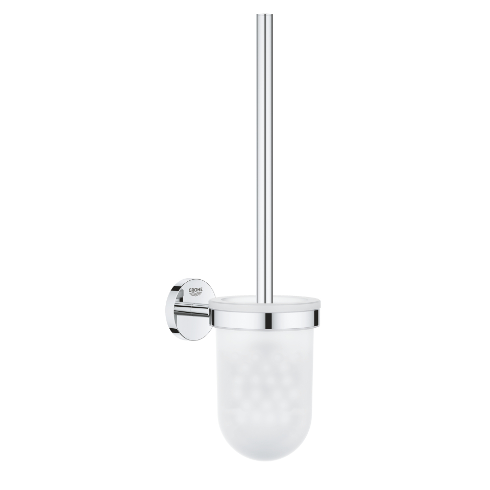 Grohe Selection Porte-balais de WC mural en en verre et métal avec fixations cachées, Supersteel Grohe Selection Porte-balais de WC mural en en verre et métal avec fixations cachées, Supersteel