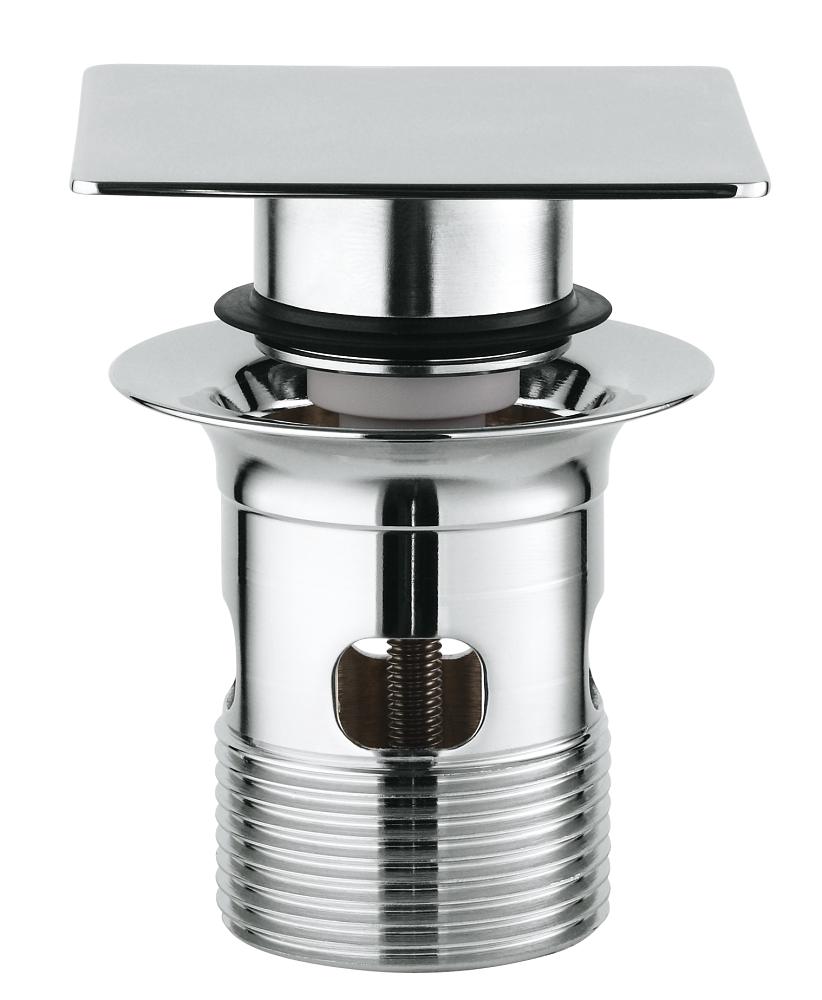 Waste set with push-open plug