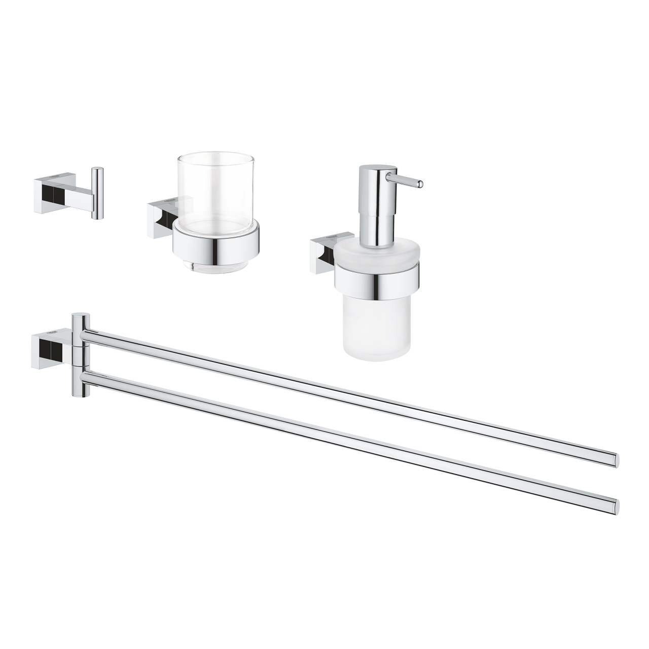 Essentials Cube Bathroom accessories set 4in1 GROHE