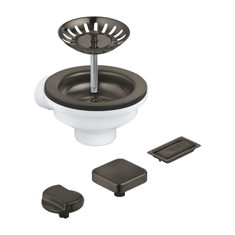 Waste set sink with excenter for 1 bowl sinks