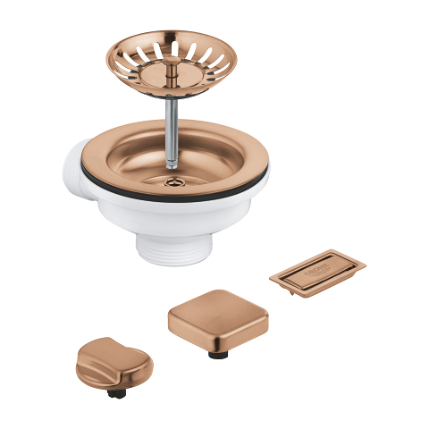 Waste set sink with excenter for 1 bowl sinks