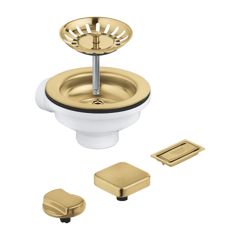 Waste set sink with excenter for 1 bowl sinks