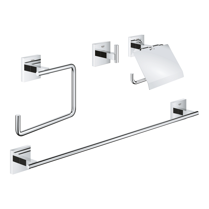 Start Cube - 4-in-1 Master Bathroom Accessories Set - Chrome 1