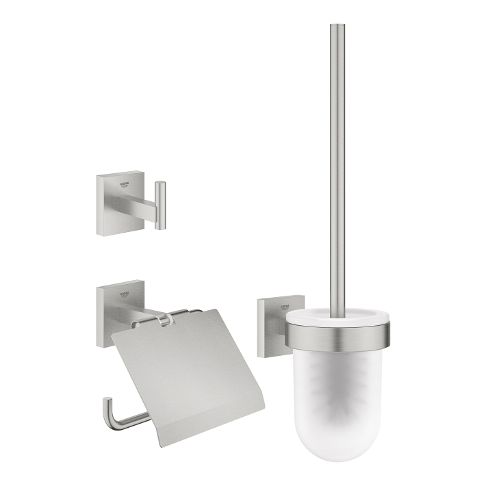 Start Cube - Ensemble d'accessoires pour salle de bain de ville 3-en-1 - Supersteel 1