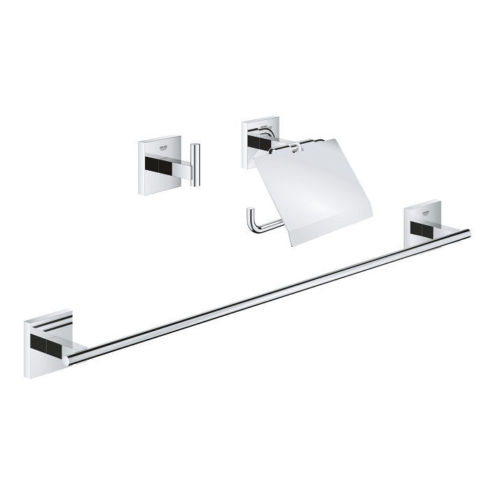 Start Cube - 3-in-1 Guest Bathroom Accessories Set - Chrome 1