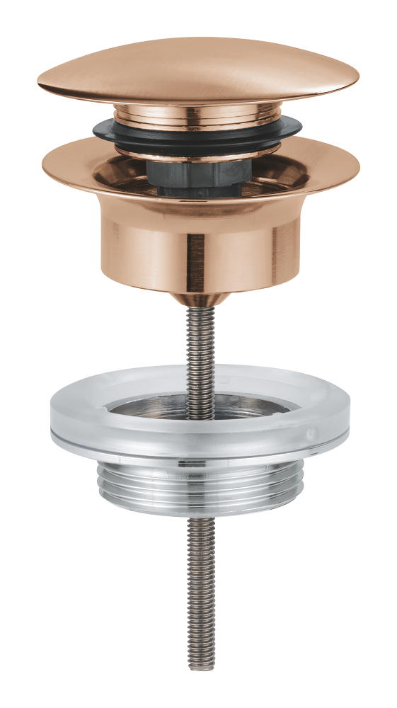 Waste set with push open plug - for wash basins with overflow
