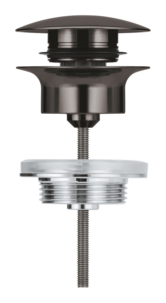 Waste set with push-open plug