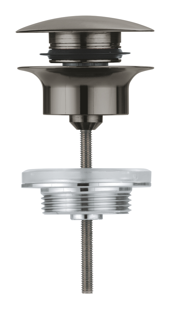 Waste set with push open plug - for wash basins with overflow